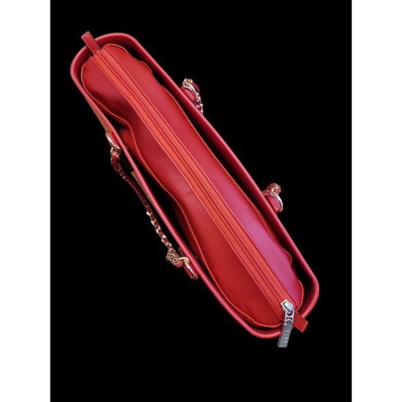 doubleu Bag Purse Tote Red With Gold Colored Chain Strap Changeable Shell - Picture 5 of 8